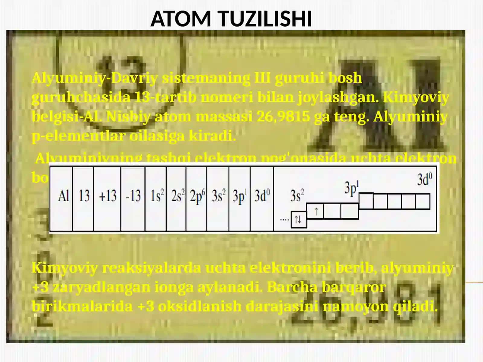Alyuminiy xossalari 2