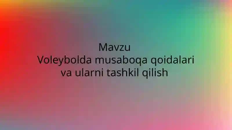 Voleybolda musobaqa qoidalari 2