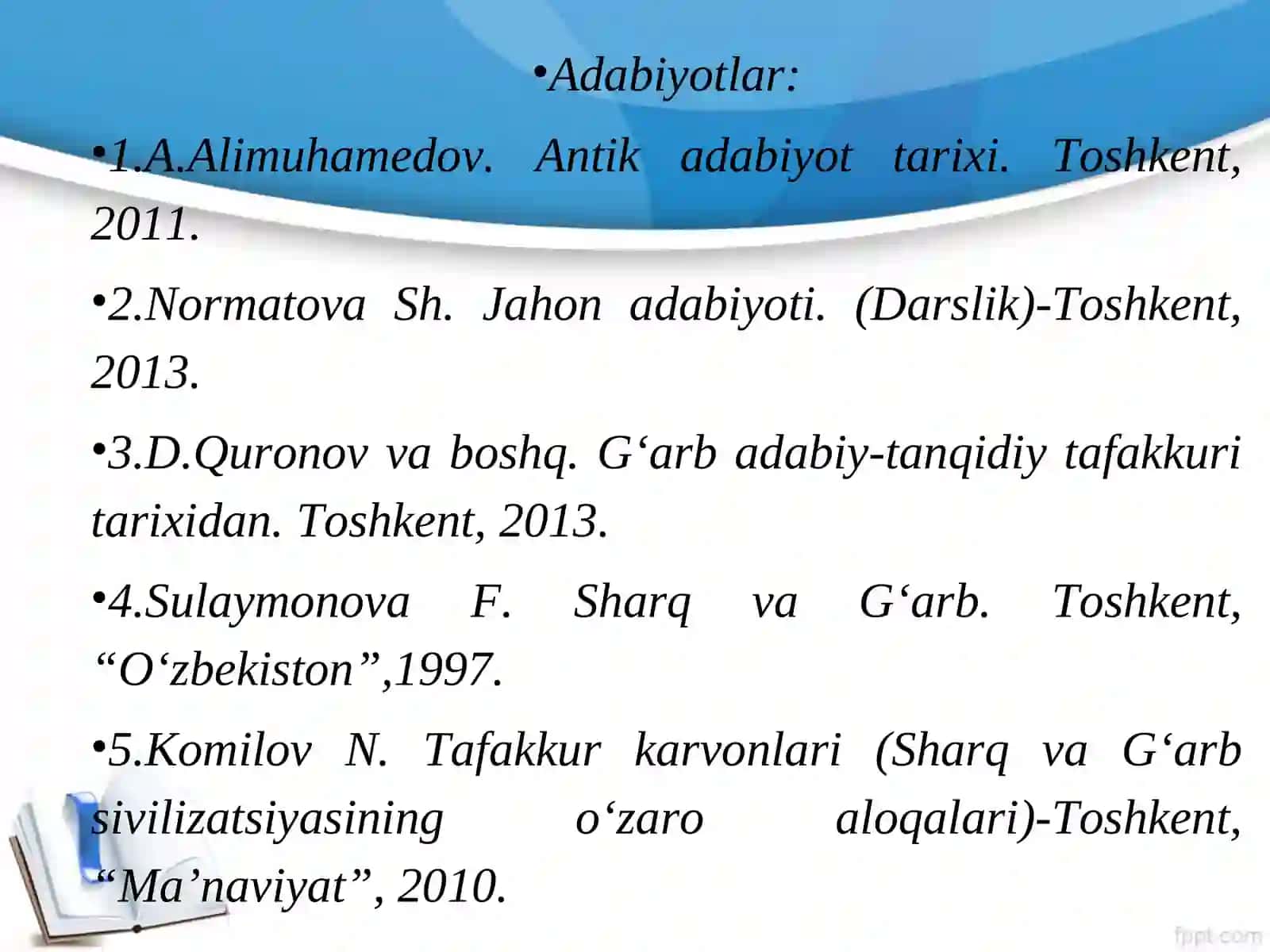 JAHON ADABIYOTIDA SHARQ VA GA`RBUYG‘ONISH ADABIYOTI MASALASI. ITALIYADA UYG‘ONISH DAVRI 2