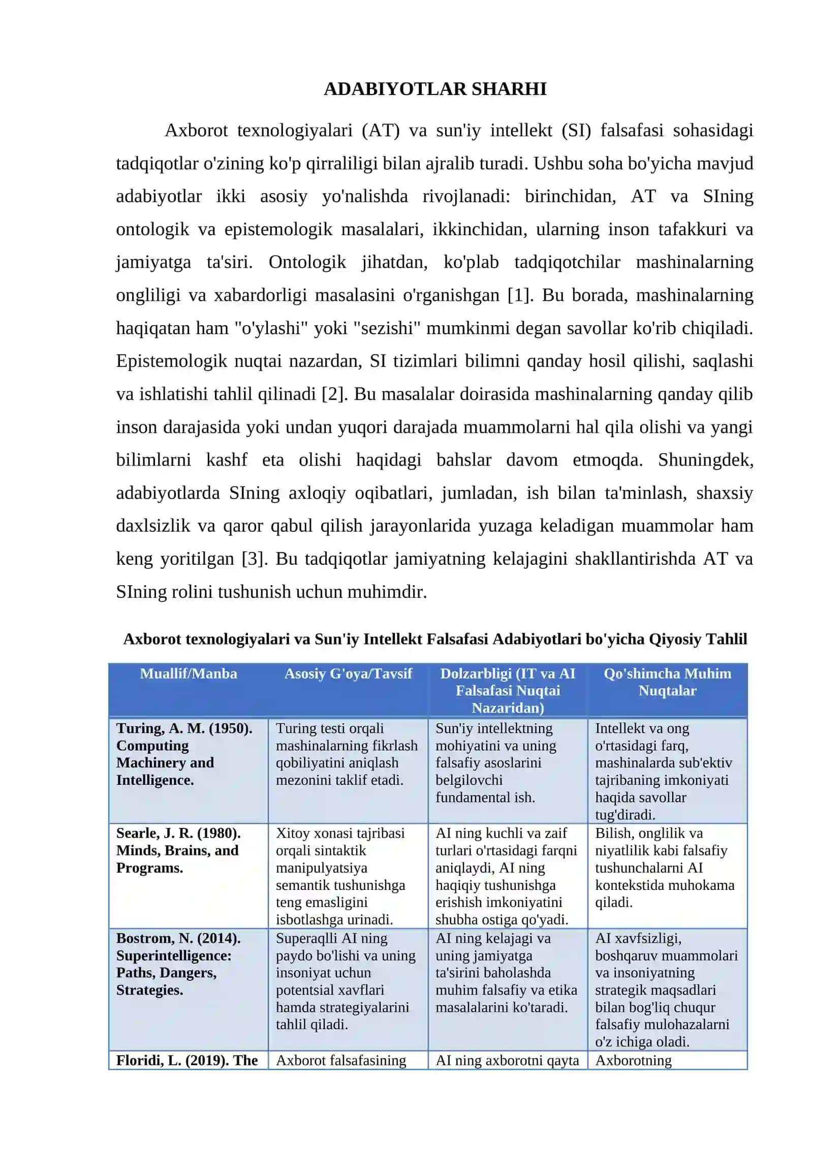 Axborot Texnologiyalari va Sun’iy Intellekt Falsafasi 2