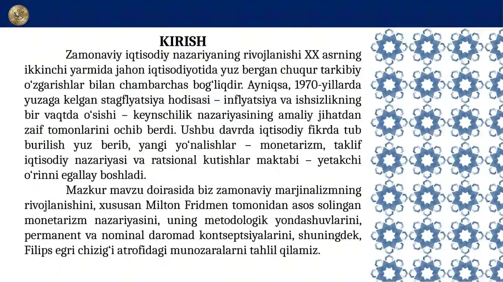 Zamonaviy marjinalizmni rivojlanishi hamda zamonaviy taklif iqtisodiy nazariyasi 2