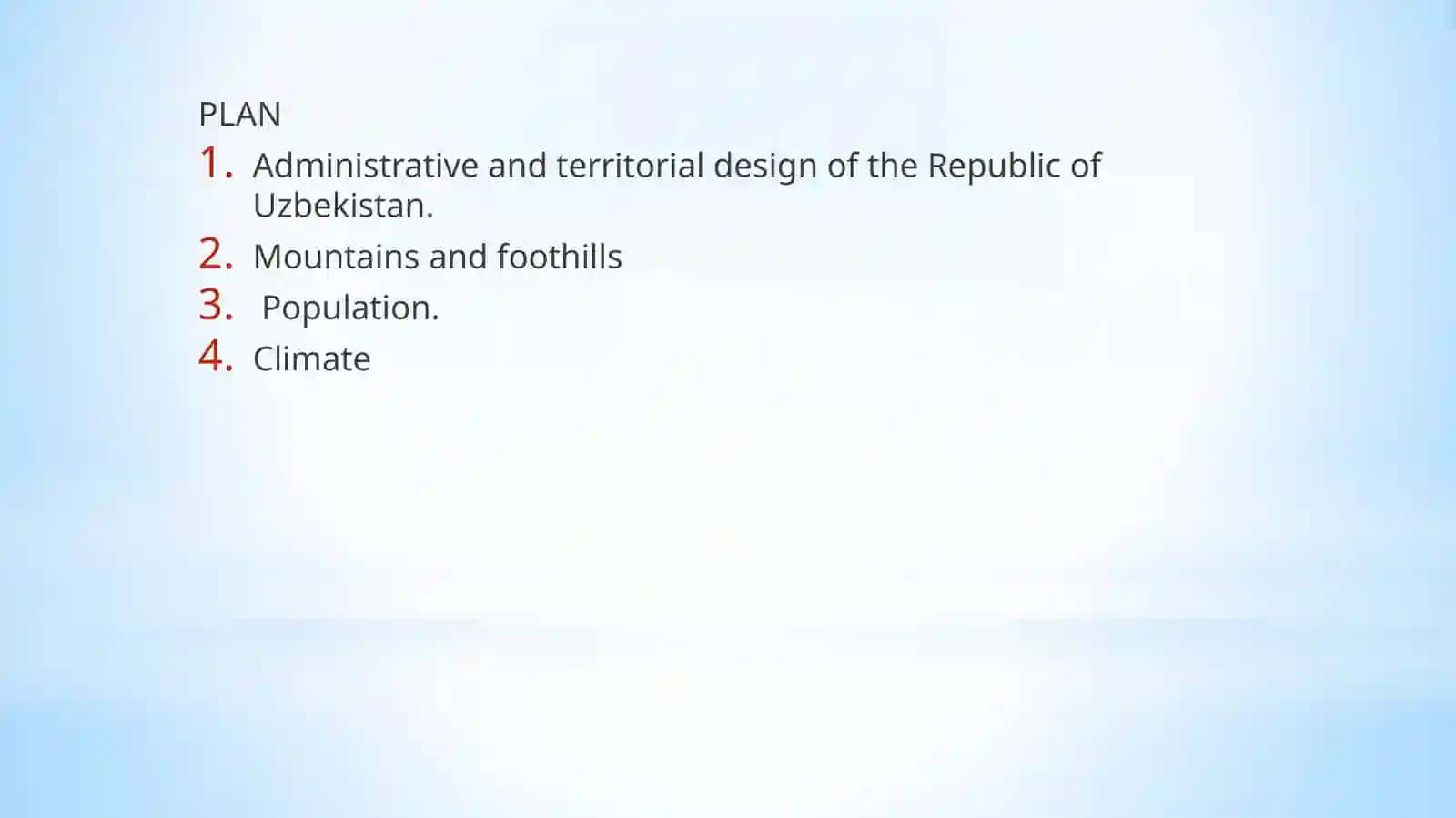 Geographical position of the Republic of Uzbekistan 2
