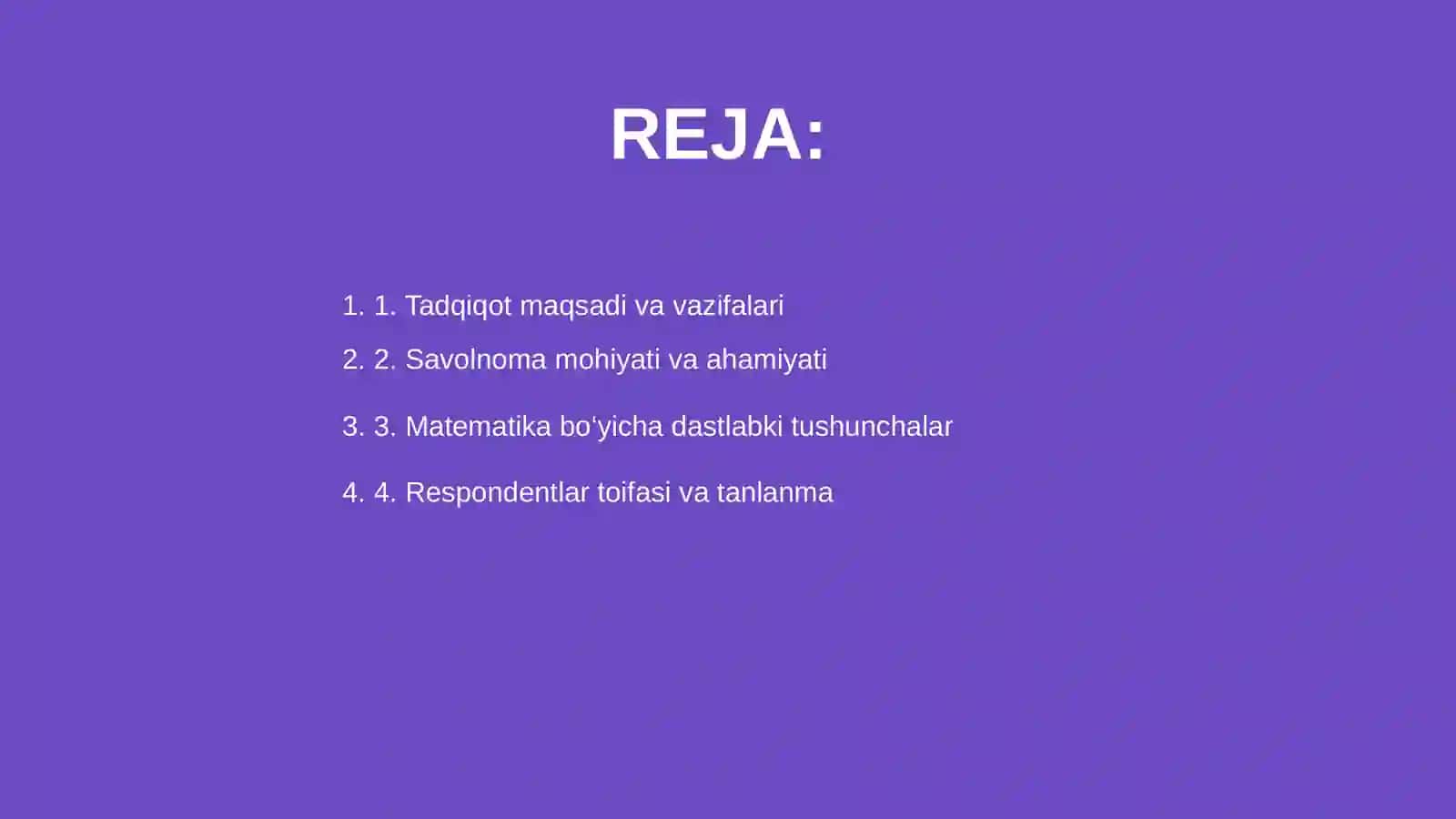 Matematika buyicha ilk tasavvurlarini aniqlash uchun savolnoma 2