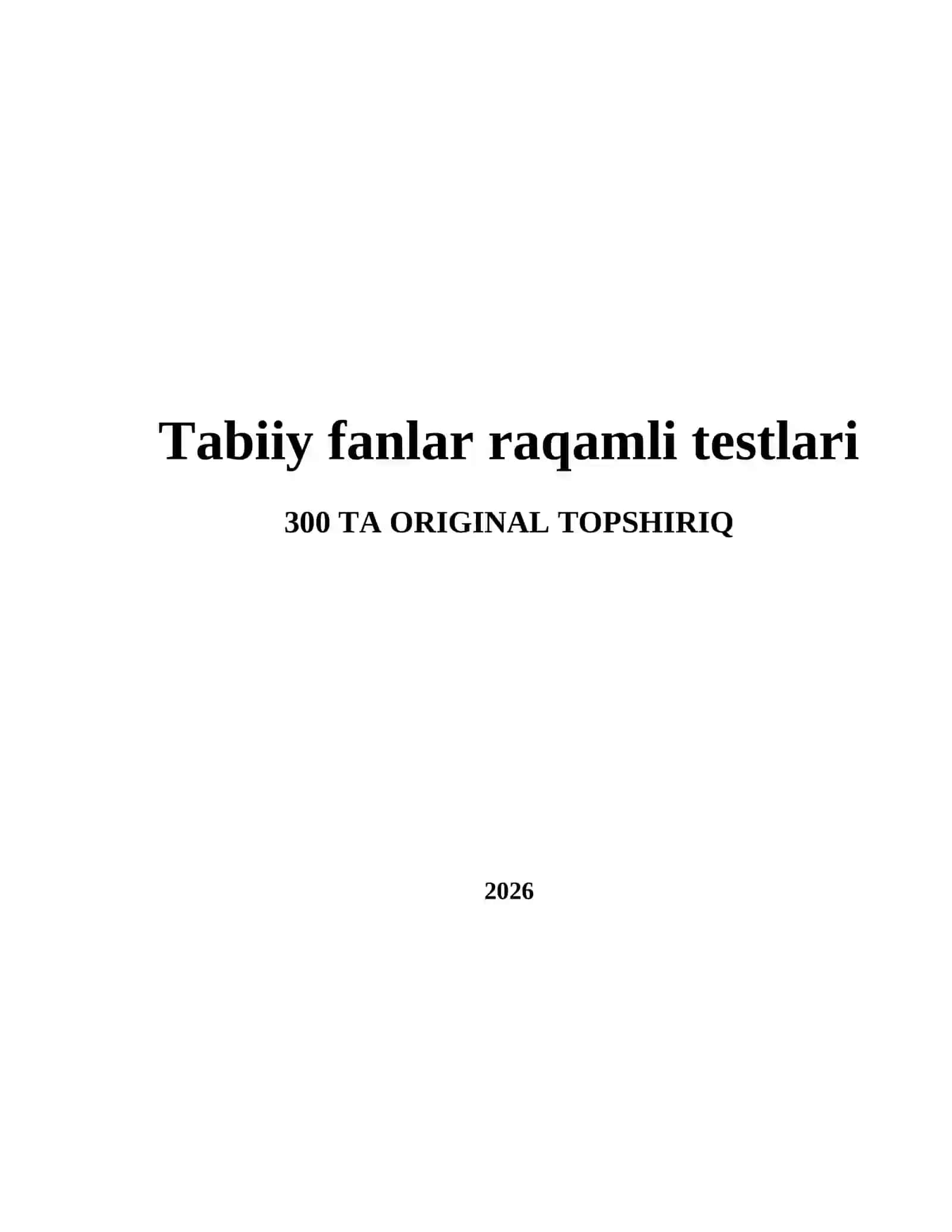 Tabiiy fanlar raqamli testlari 2