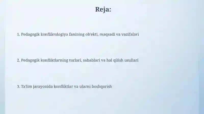 Pedagogik konfliktologiya fanining ob'ekti 2