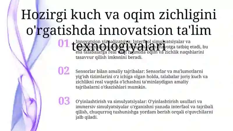 Tok Kuchi Va Tok Zichligi Mavzusini Innovatsion Ta‘Lim Texnologiyari Yordamida O'Qitish Texnologoyasi 2