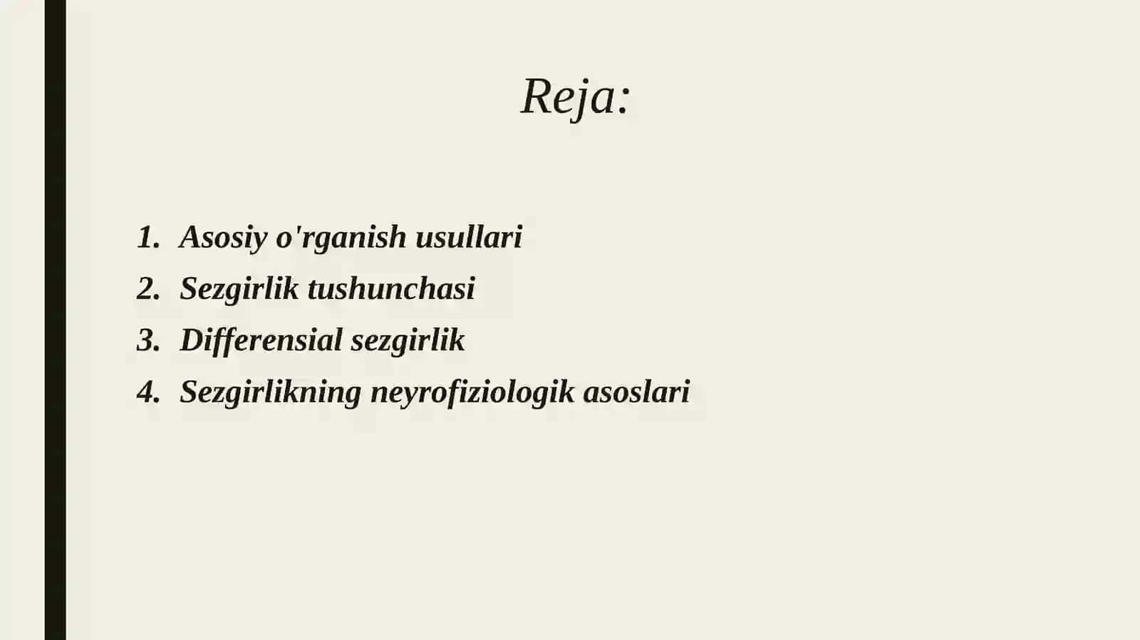 Mutlaq va differensial sezgirlikni oʻrganish 2
