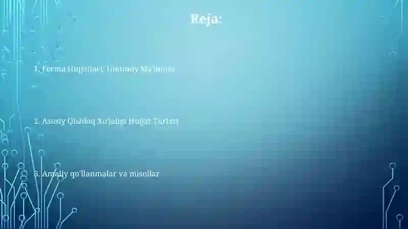 Ferma Hujjatlari 2