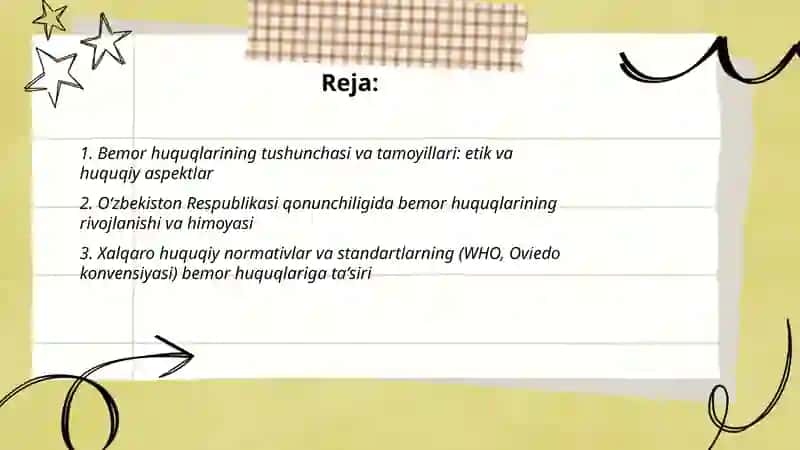 Bemor huquqlari va bu borada etik va huquqiy jihatlarning oʻzaro bogʻliqligi 2