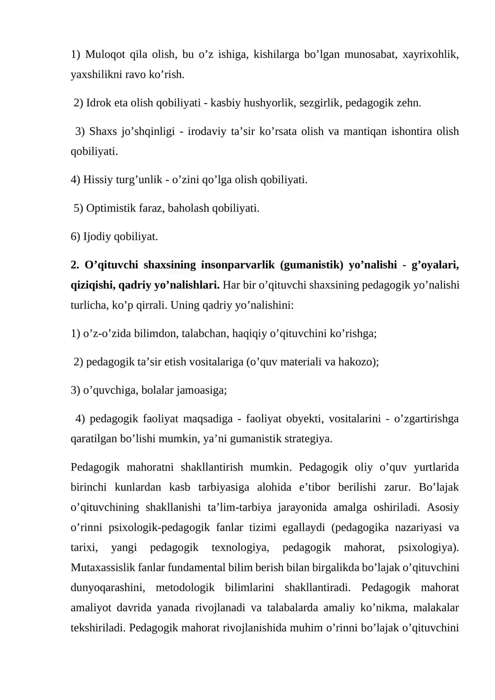 Mavzu: Pedagogik mahorat va kompetensiya mezonlari 2