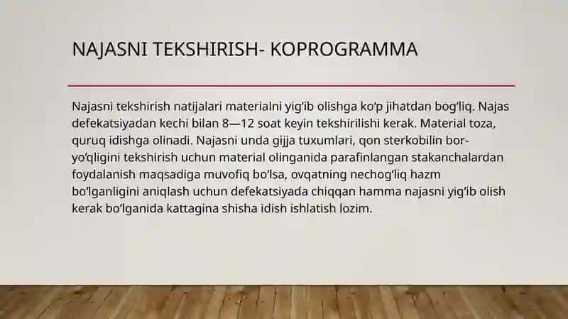 Najasni tekshirish-koprogramma 2