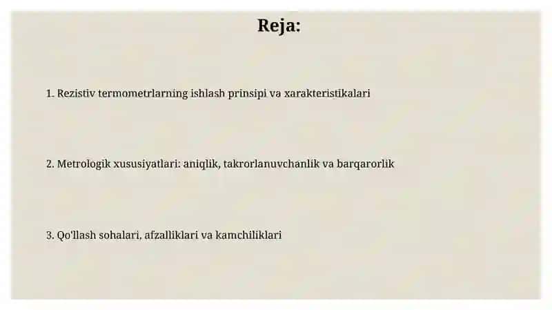 Qarshilik termometrlari va ularning metrologik tavsiflari 2