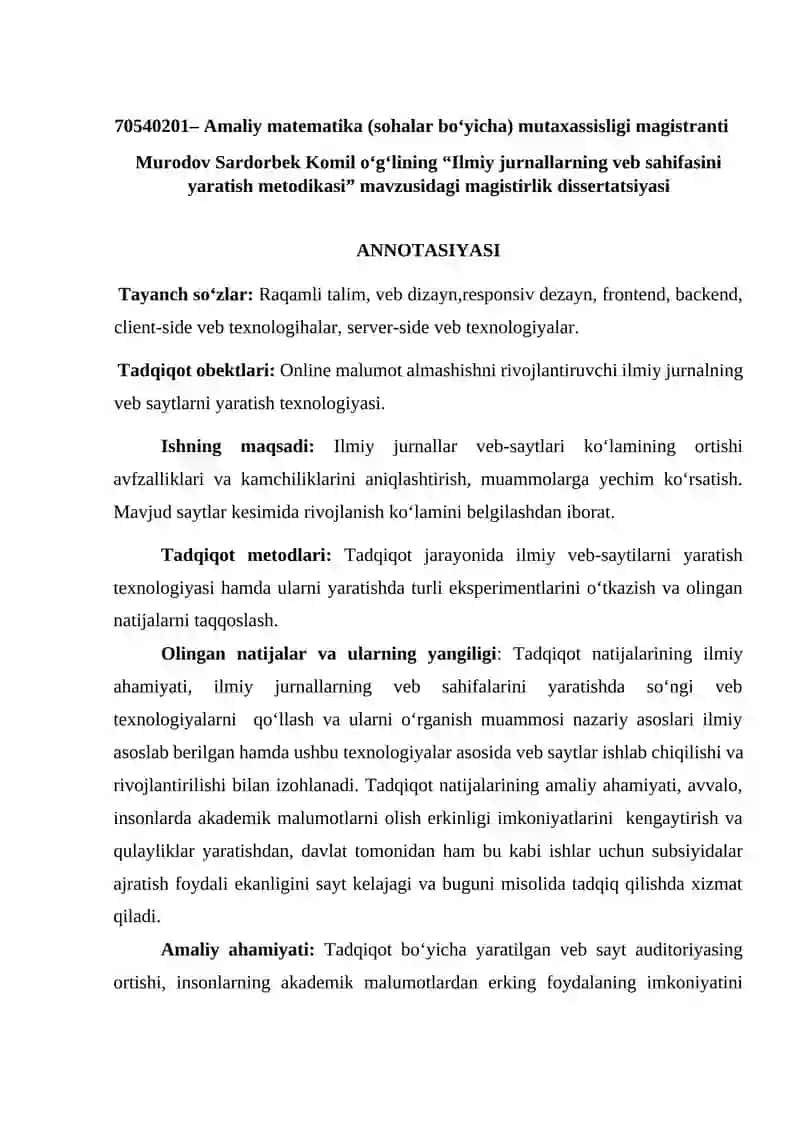 Ilmiy Jurnallarning Veb Sahifalarini Yaratish Metodikasi 2