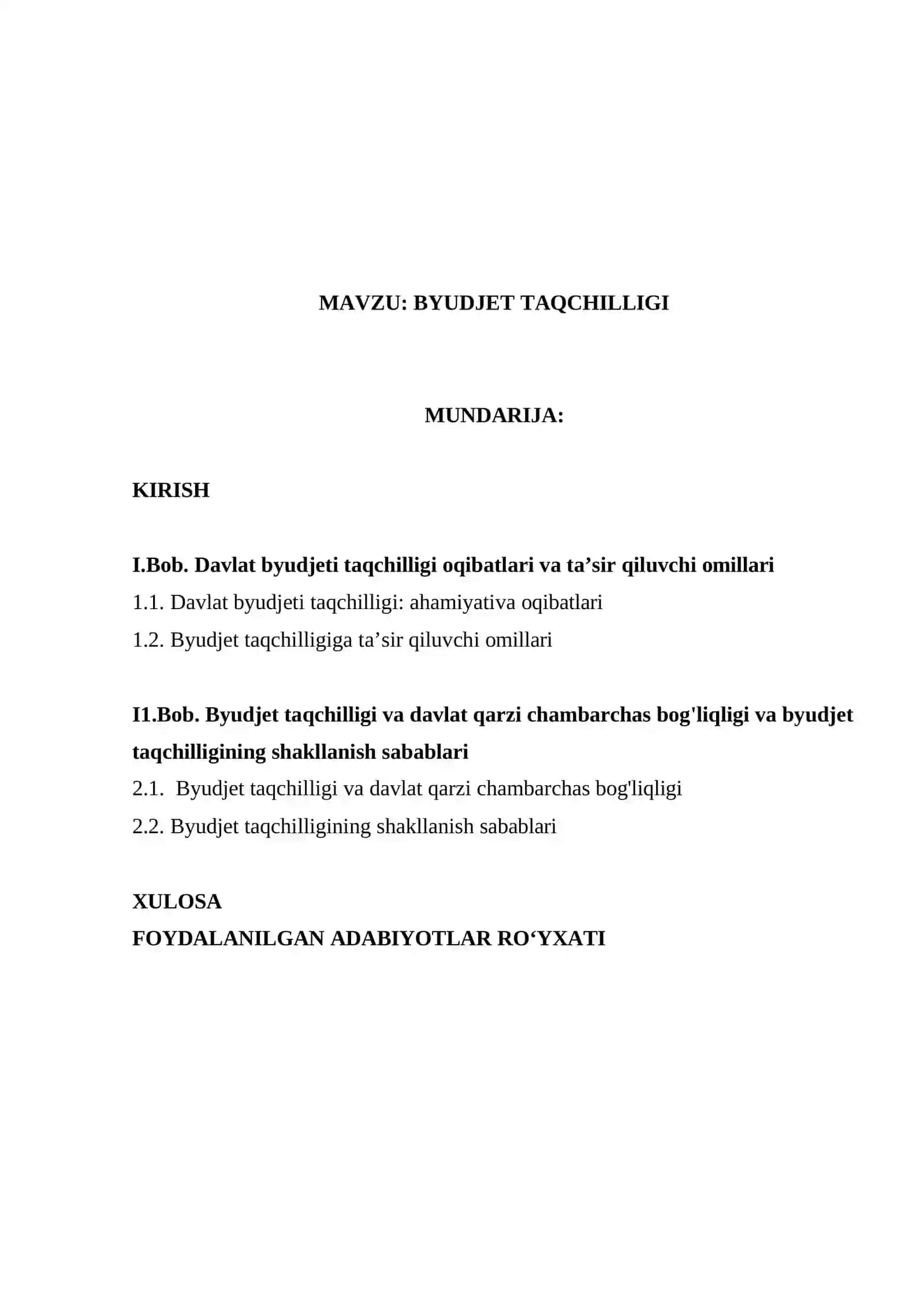 Byudjet taqchilligi 2