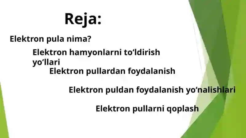 Elektron pullar haqida tushuncha 2