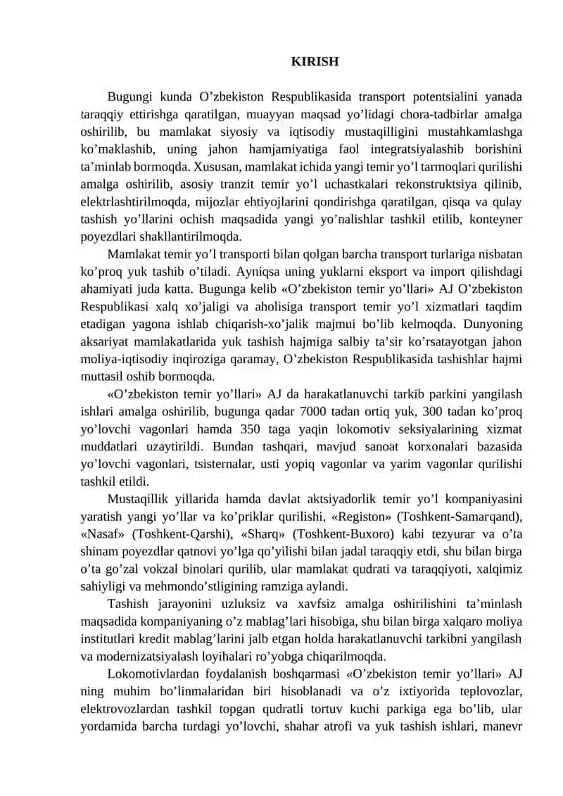 «O‘ZBEKISTON» LOKOMOTIV DEPOSI 2