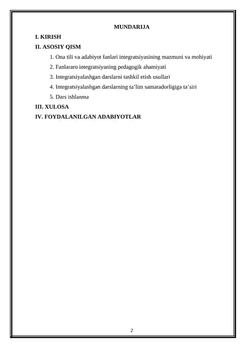 Ona tili va adabiyot darslarini integratsiya qilish metodikasi 2