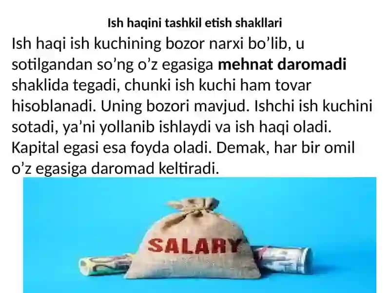 Ish haqi, aholi daromadlari va turmush darajasi 2
