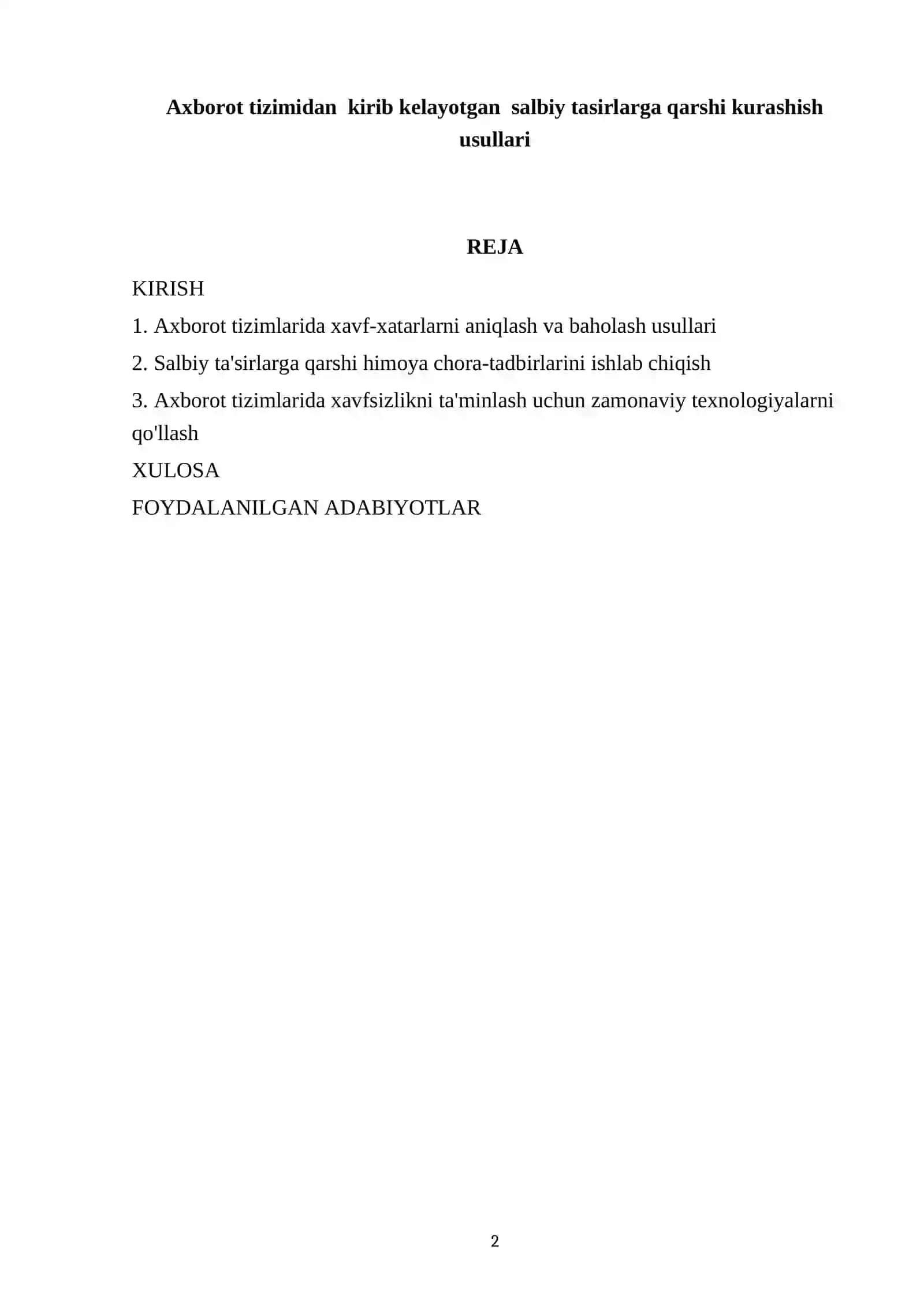 Axborot tizimidan kirib kelayotgan salbiy tasirlarga qarshi kurashish usullari 2
