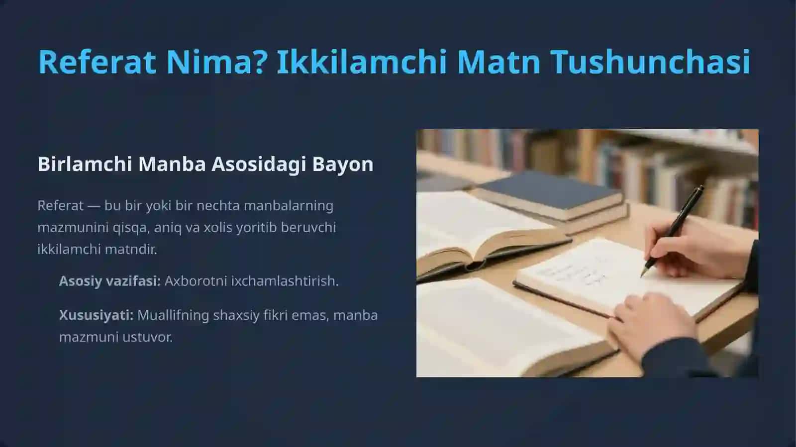 Referat Nima? Ikkilamchi Matn Tushunchasi 2