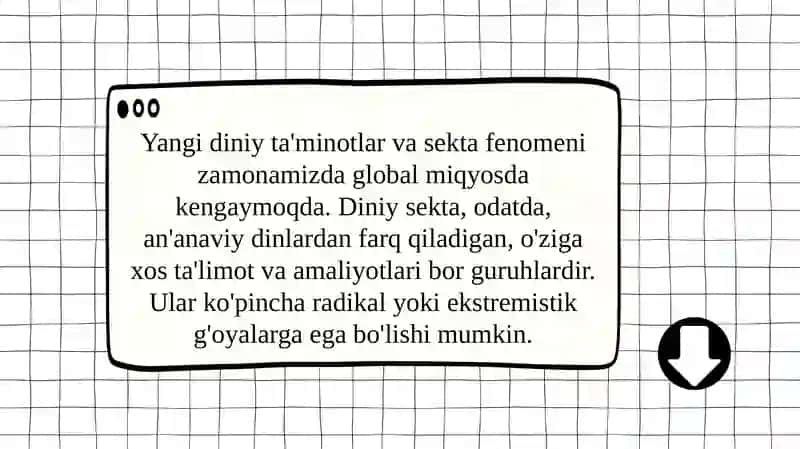 Yangi diniy ta'minotlar va sekatlar 2