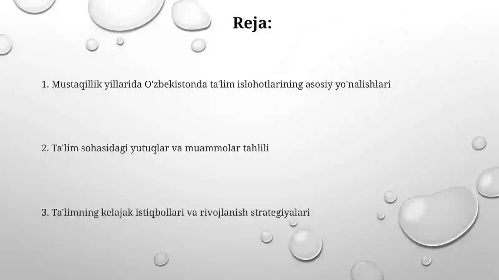 Mustaqillik yillarida O'zbekiston Respublikasi ta'lim sohasida amalga oshirilgan islohotlar 2