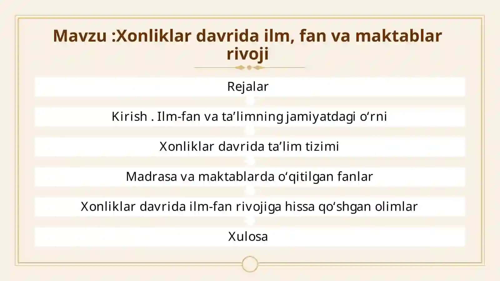 Xonliklar davrida ilm, fan va maktablar  rivoji 2