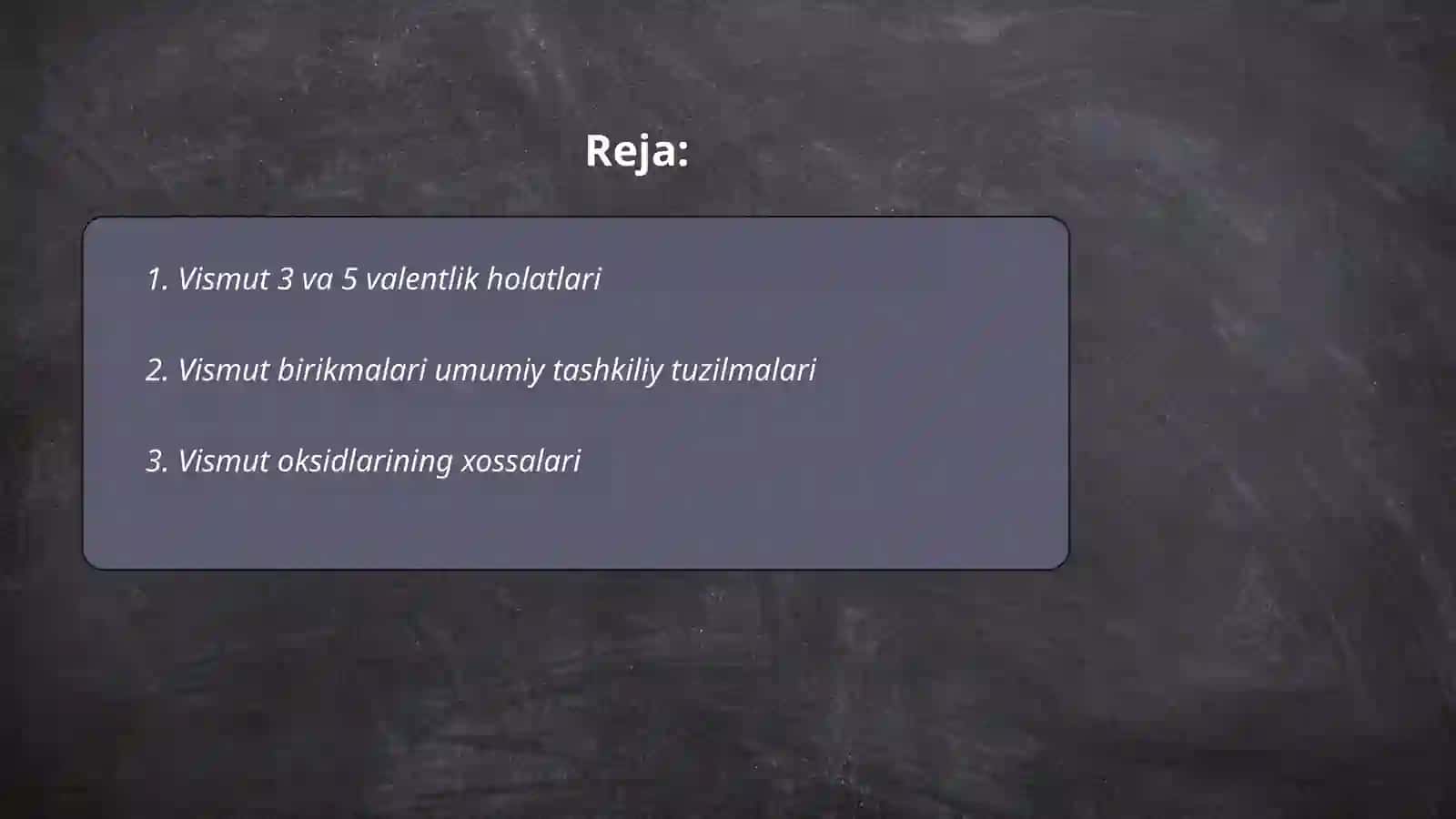 Vismut 3 va 5 birikmalari hamda ularning xossalari 2
