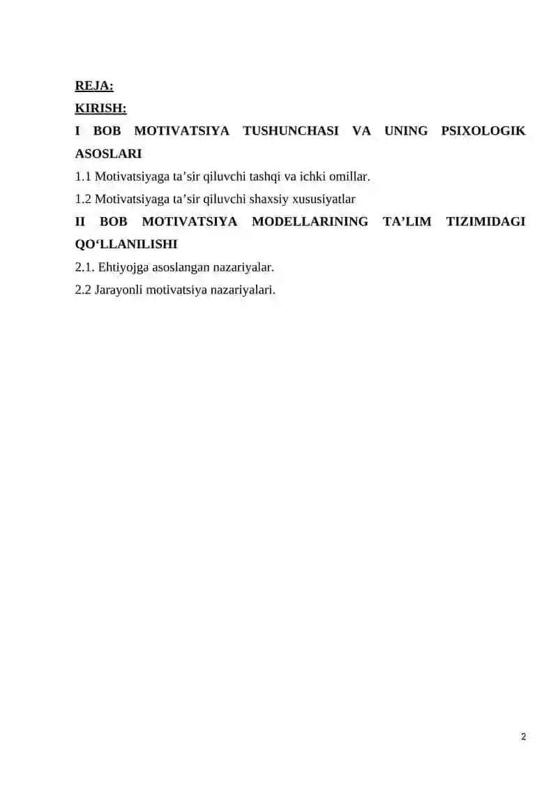MOTIVATSIYANING KENG TARQALGAN MODELLARI 2