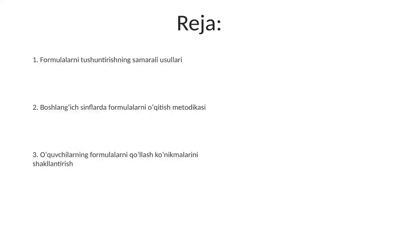Boshlangʻich sinfda formula oʻqitish metodikasi 2
