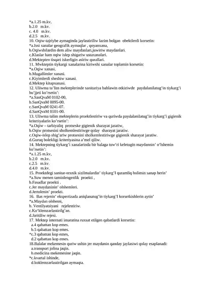 18-temaMektep,mektep-internat ha’m kollejlerdi shuqirlastirilg’an sanitar gigienik laborator instrumental tekseriw analizi 2