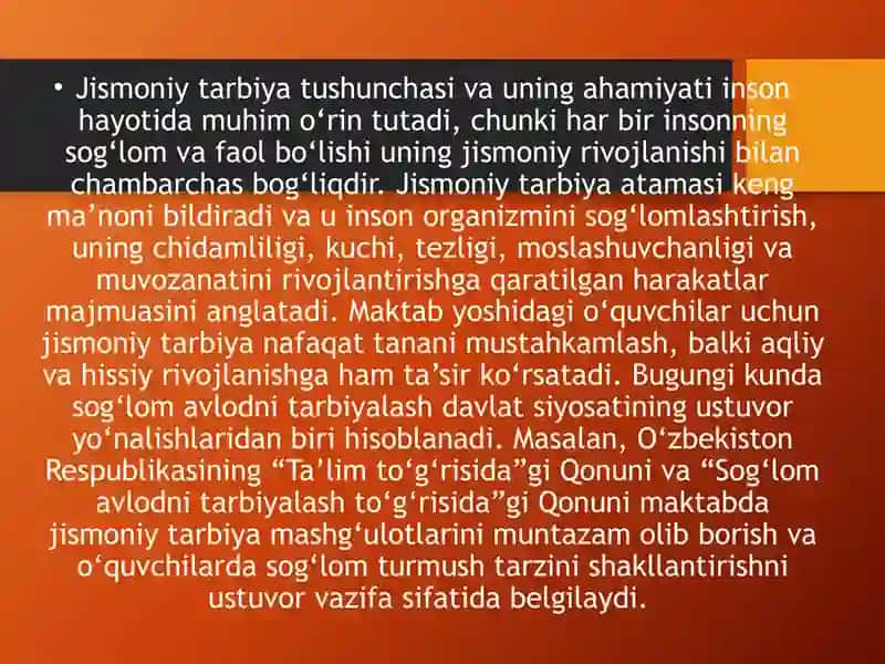 Umumiy talim maktabi oqUvchilarning jismoniy sifatlarini tarbiyalash 2
