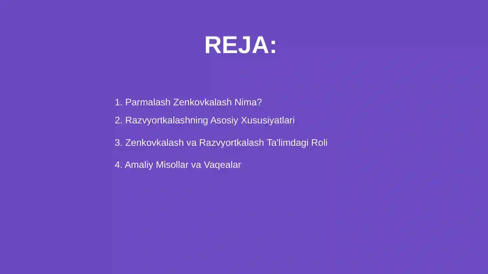 Parmalash zenkovkalash va razvyortkalash 2