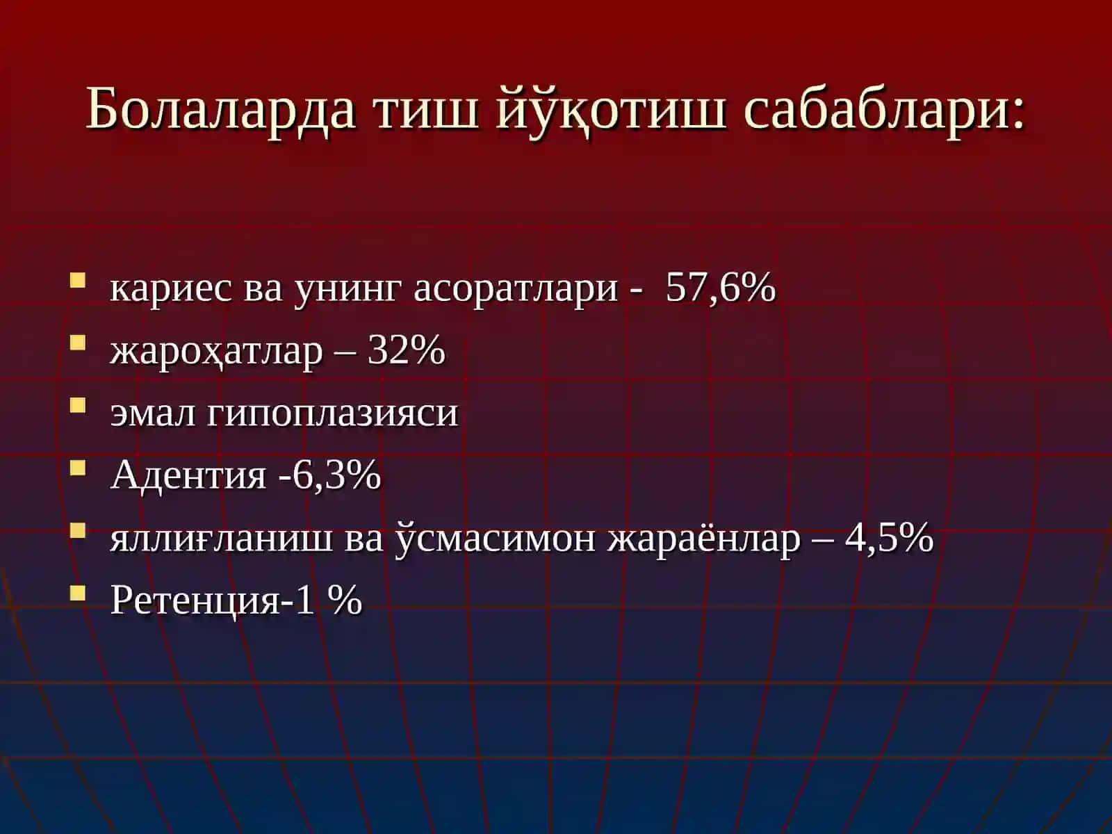 Болаларда тиш йўқотиш сабаблари 2