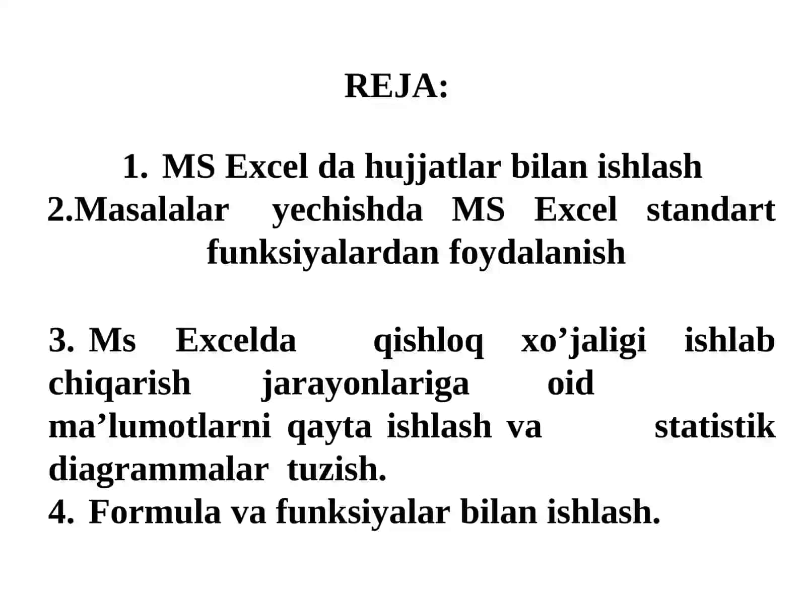 Excelda ma'lumotlar tahlili 2