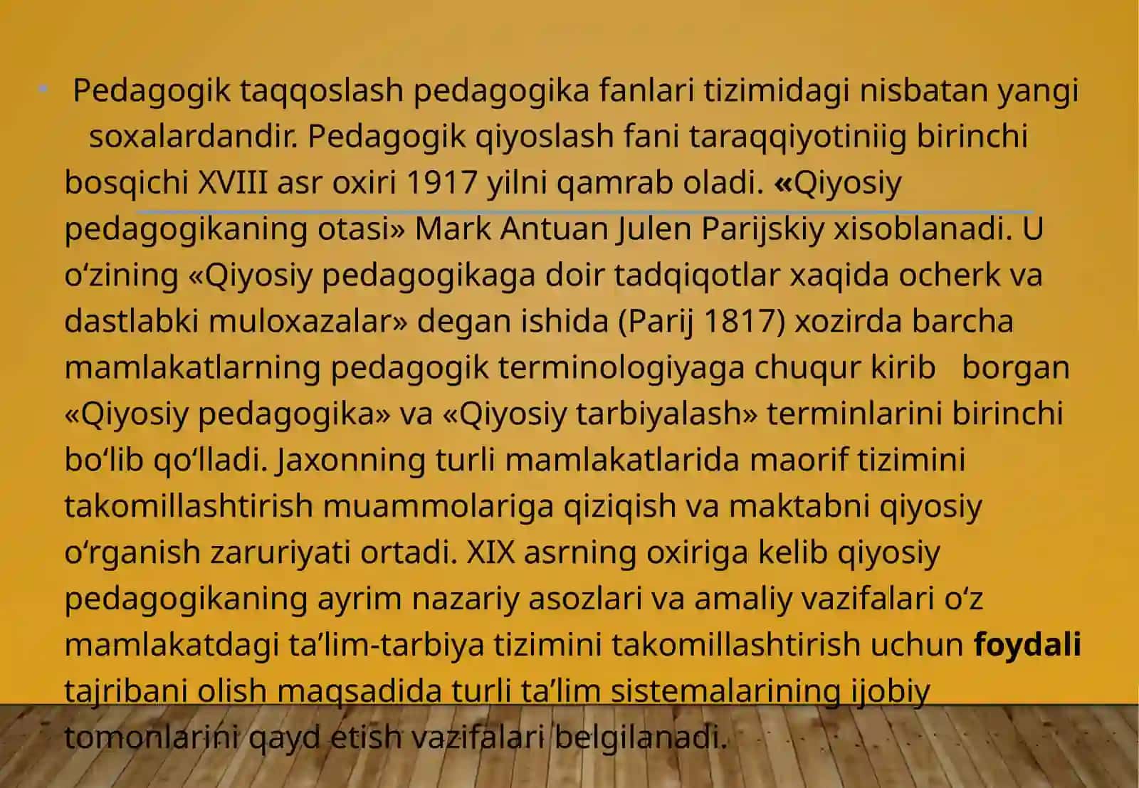 QIYOSIY PEDAGOGIK TADQIQOTLARNING DOLZARB YO‘NALISHLARI. QIYOSIY PEDAGOGIKANING TARAQQIYOT BOSQICHLARI 2