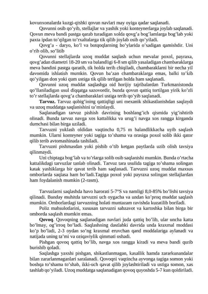 Poliz ekinlari mahsulotlarini saqlash va qayta ishlash texnologiyasi 2