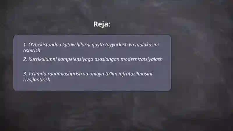 Oʻzbekistonda oʻqituvchilarni qayta tayyorlash va malakasini oshirish 2