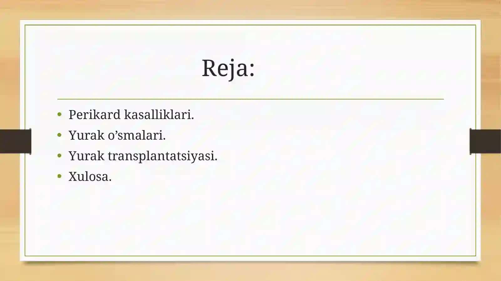 Perikard kasalliklari.Yurak o’smalari.Yurak transplantatsiyasi. 2
