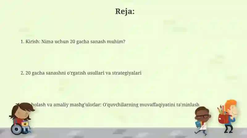 Sanash o'rgatish 2