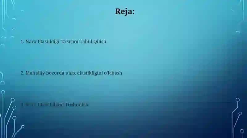 Narx Elastikligi Natijalarini Talqin Qilish 2