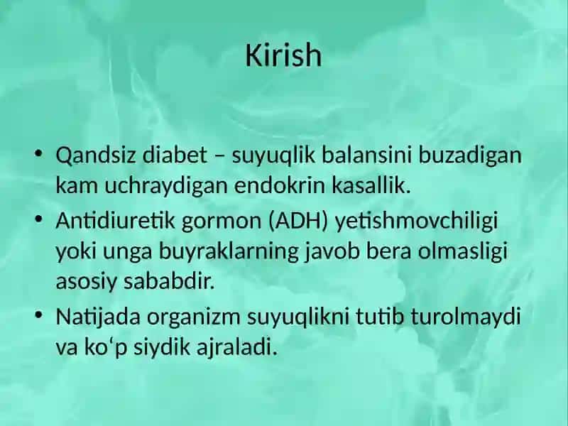 Qandsiz diabet 2