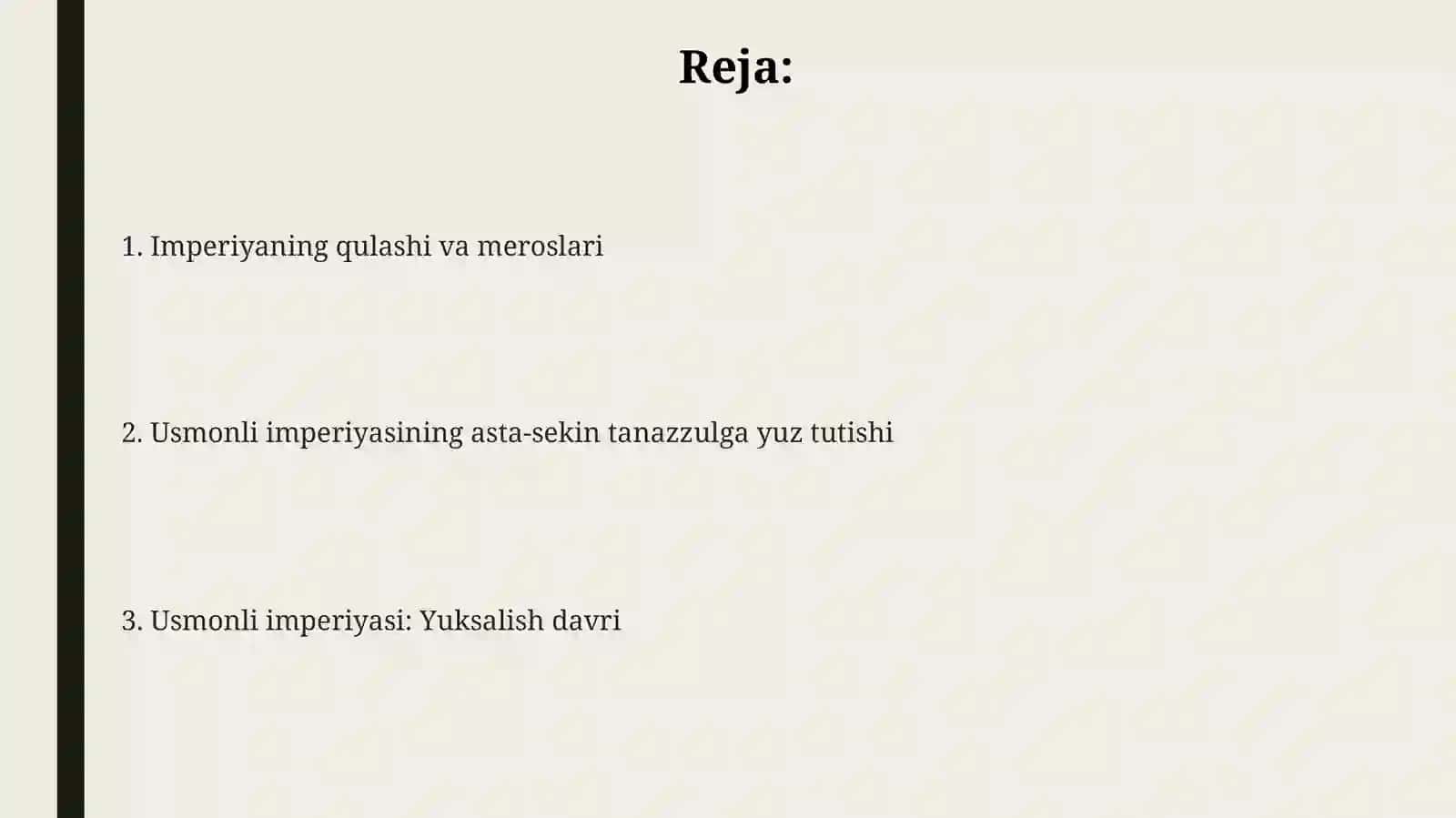 Usmoniylar imperiyasi va uning tanazzulga uchrashi 2