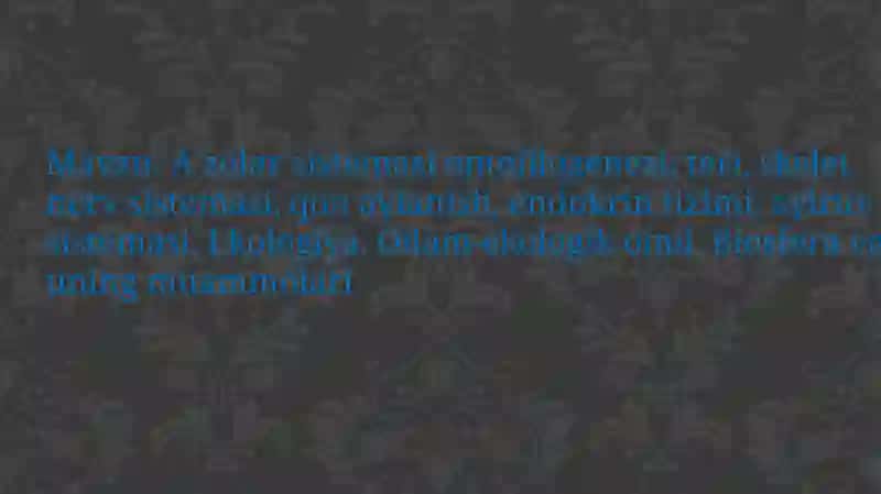 A`zolari sistemasi ontogenzi: teri, skelet, nerv sistemasi, qon aylanish, endokrin tizimi, ayiruv sistemasi 2