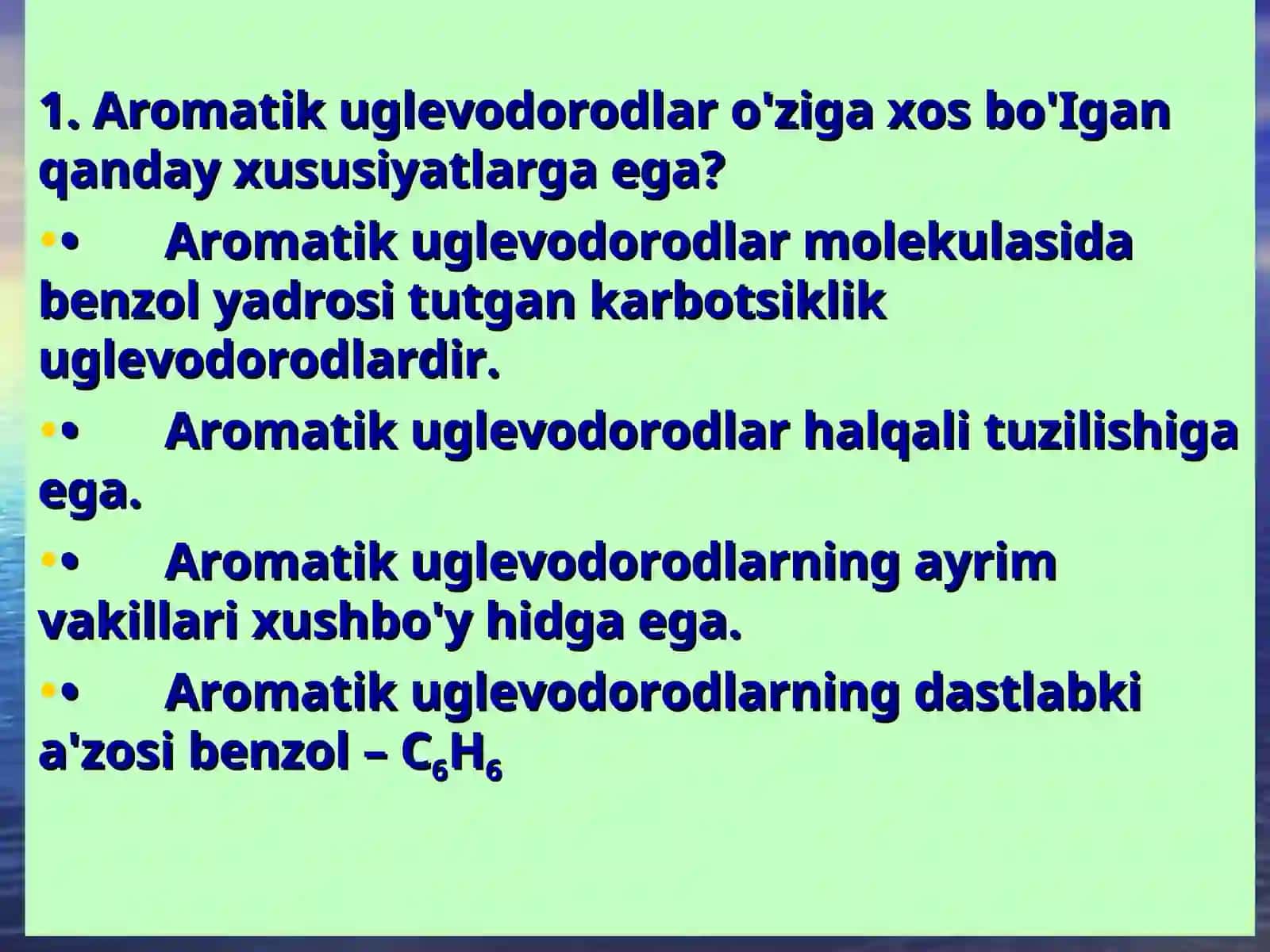 Aromatik uglevodorodlar 2