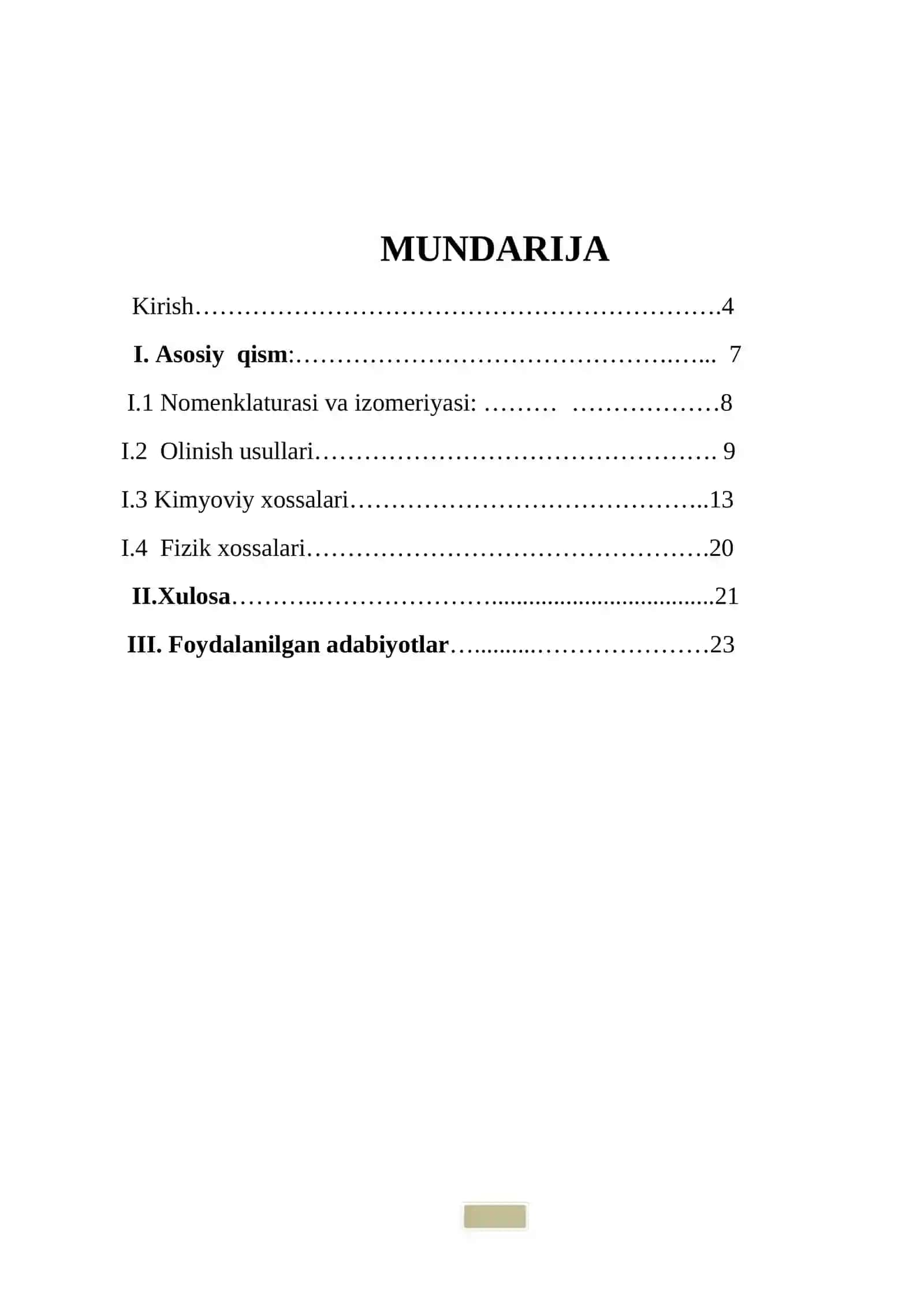 Kimyoviy xossalar nomenklaturasi va izomersiyasining xossalalari 2