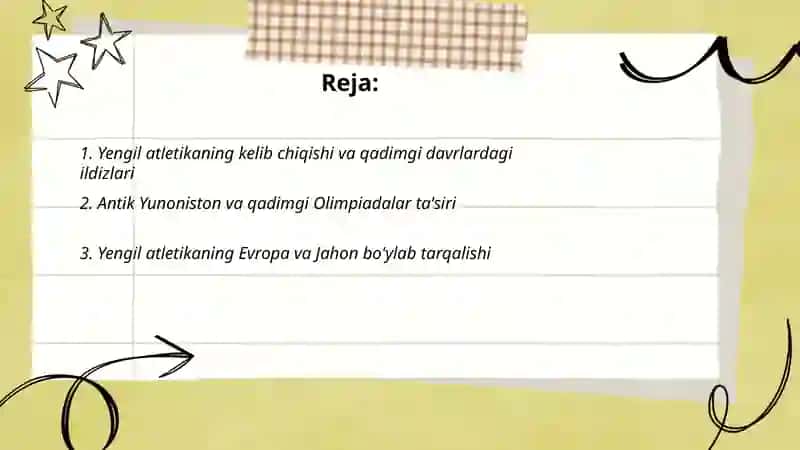 Yengil atletikaning tarixi va umumiy tavsif 2