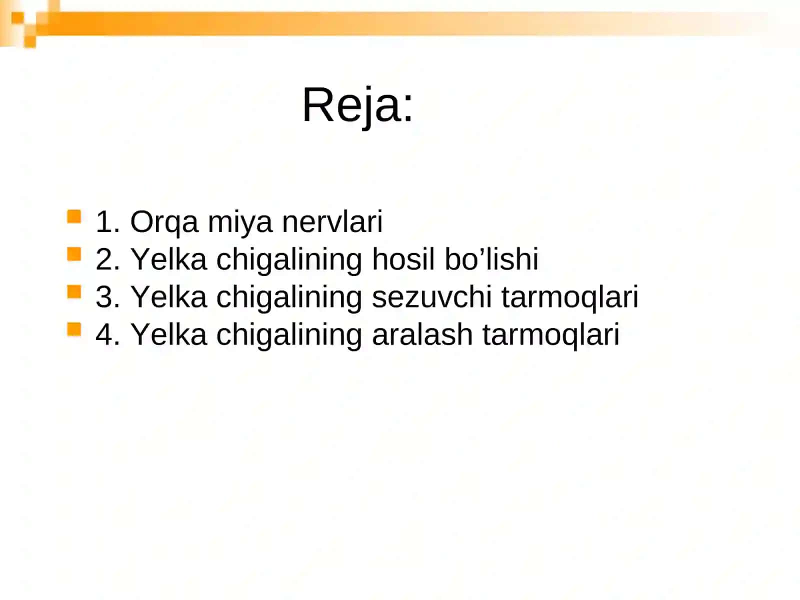 Orqa miya nervlari va yelka chigali 2
