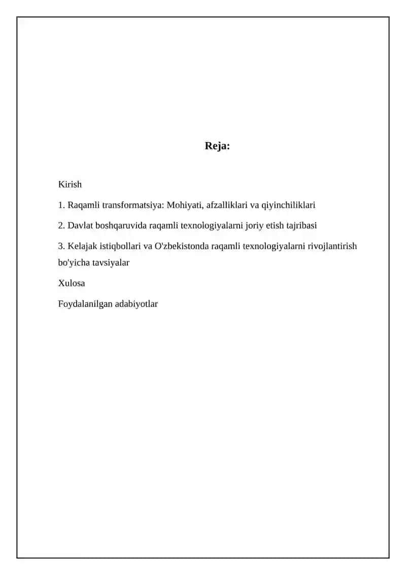 Davlat boshqaruvida raqamli texnologiyalarni rivojlantirish 2
