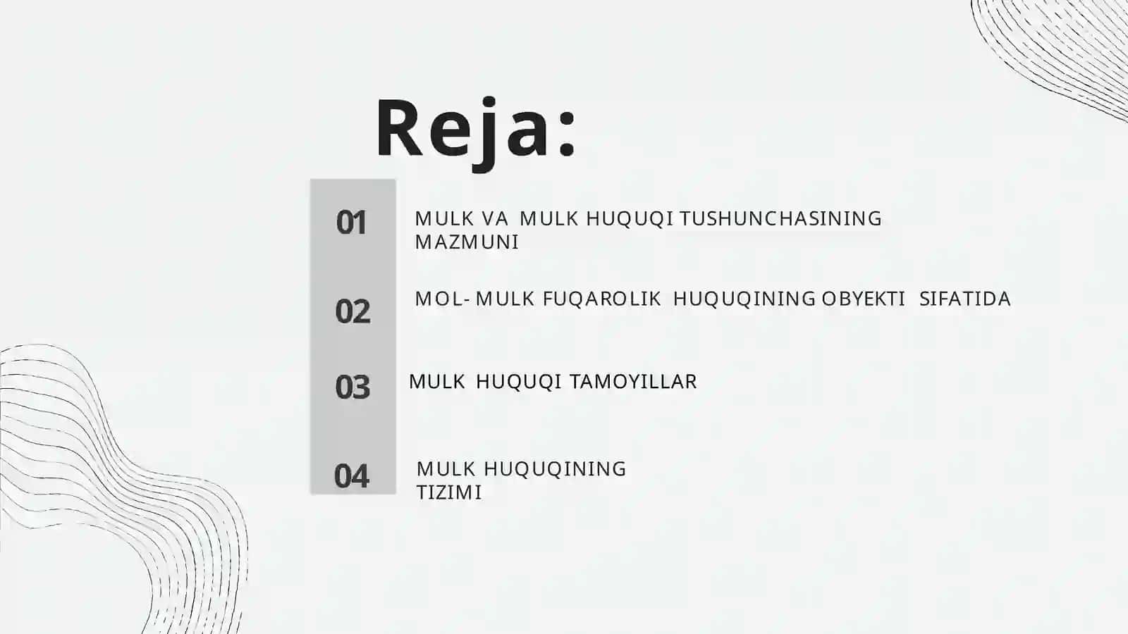 MULKVAMULKHUQUQI TUSHUNCHASIVATAMOYILLARI 2
